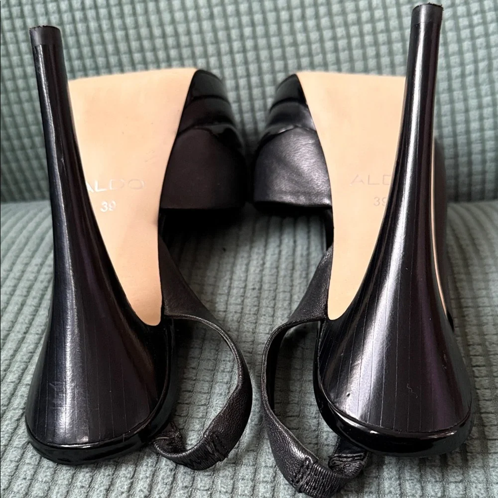Elegant Black Slingback Heels 5”, Aldo Used - Picture 12 of 16